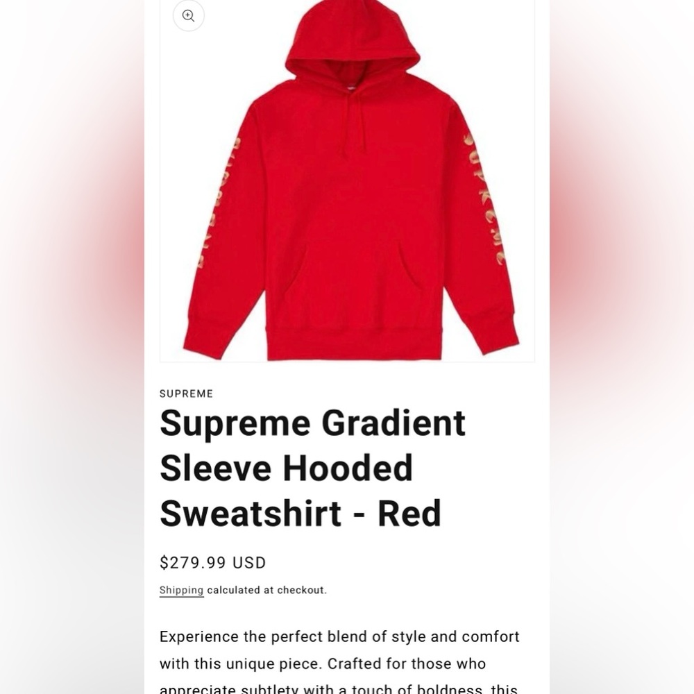 FW18 Supreme Gradiant Hoodie like new